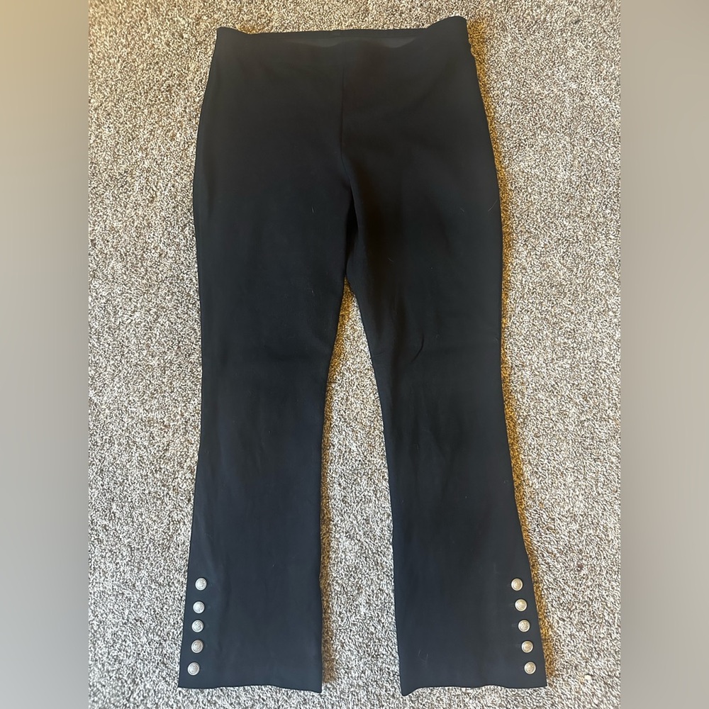 Fifteen Twenty Black Trousers with Button Accents